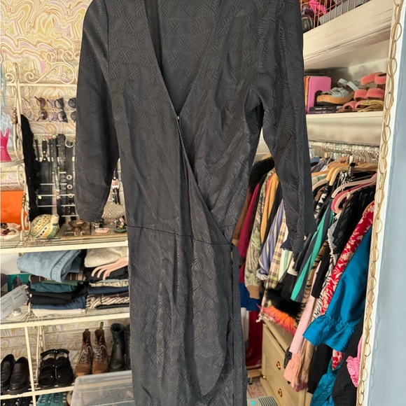 Sézane Black Wrap-around Silk Dress - Picture 5 of 12